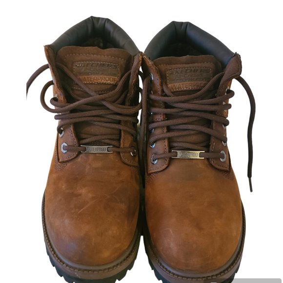 Skechers Men\'s Sergeants-Verdict Waterproof Boot  Fashion - Dark Brown Sz 10